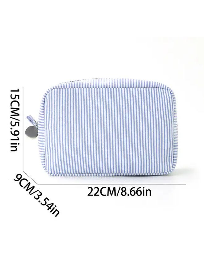 Pale Blue Bubble Shield Mesh Portable Makeup Bag Travel Cosmetic Organizer - Image 4